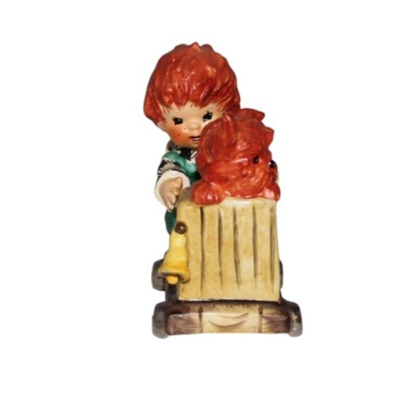Vintage Goebel Redhead Figurine Gangway  Boy on a Cart Vintage 1958 - Picture 2 of 5